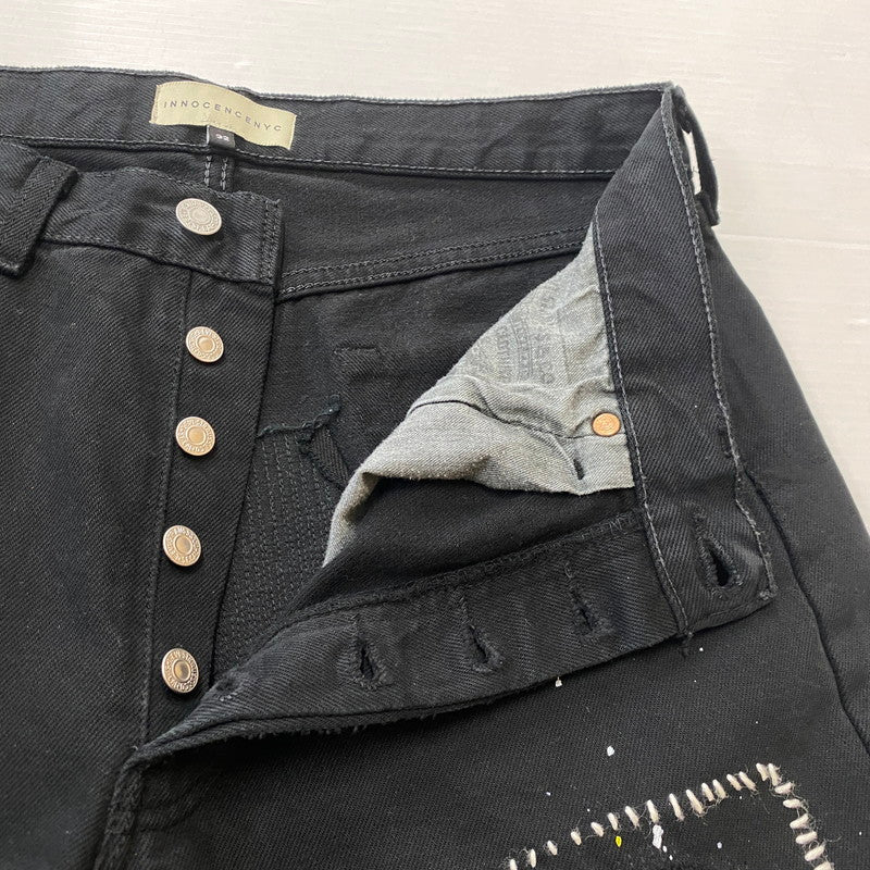 【中古品】【メンズ】 INNOCENCENYC イノセンスニューヨーク DAMAGE DENIM PANTS INSTBK01 ダメージ デニム パンツ ボトムス ジーンズ 153-260624-sa-18-tei サイズ：32 カラー：ブラック 万代Net店