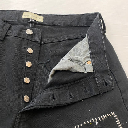 【中古品】【メンズ】 INNOCENCENYC イノセンスニューヨーク DAMAGE DENIM PANTS INSTBK01 ダメージ デニム パンツ ボトムス ジーンズ 153-260624-sa-18-tei サイズ：32 カラー：ブラック 万代Net店