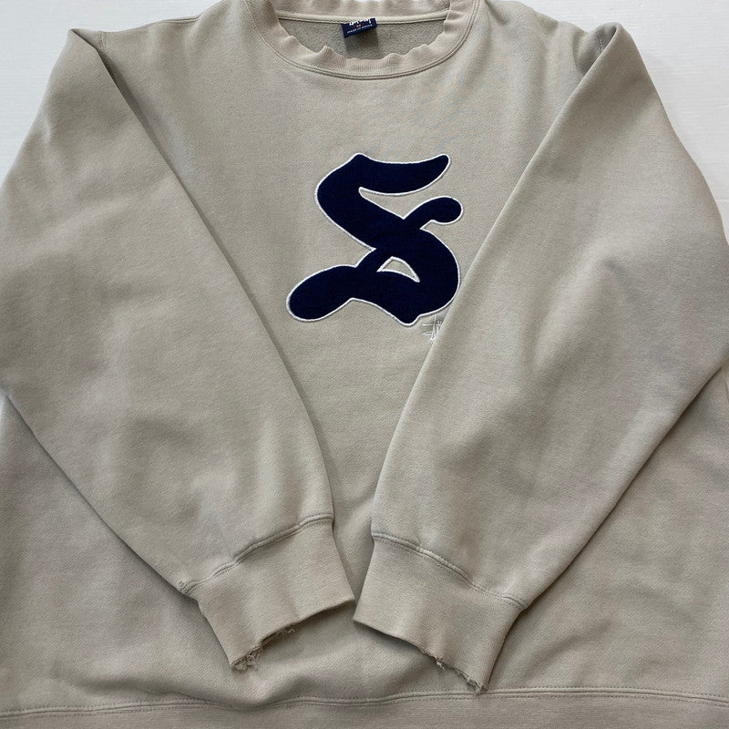 【中古品】【メンズ】 STUSSY ステューシー 90's OLD ENGLISH LOGO SWEAT 90年代 オールド イングリッシュ ロゴ スウェット 長袖 トップス トレーナー 142-260624-sa-10-tei サイズ：M カラー：ベージュ系 万代Net店