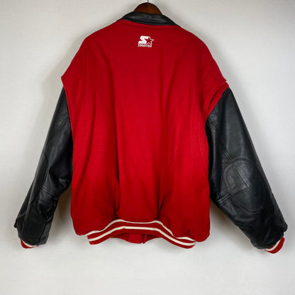 【中古品】【メンズ】 STARTER スターター NHL RED WINGS STADIUM JACKET ナショナルホッケーリーグ レッドウィングス スタジアムジャケット アウター 145-260629-ss-07-tei サイズ：XL カラー：レッド 万代Net店