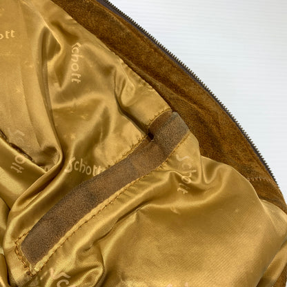 【現状渡し品】【メンズ】 schott ショット SUEDE BOMBER JACKET スエード ボンバージャケット アウター レザージャケット 145-260626-ko-09-tei サイズ：40 カラー：ブラウン 万代Net店
