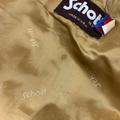 【現状渡し品】【メンズ】 schott ショット SUEDE BOMBER JACKET スエード ボンバージャケット アウター レザージャケット 145-260626-ko-09-tei サイズ：40 カラー：ブラウン 万代Net店