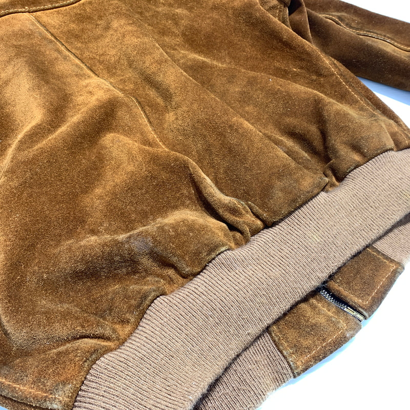 【現状渡し品】【メンズ】 schott ショット SUEDE BOMBER JACKET スエード ボンバージャケット アウター レザージャケット 145-260626-ko-09-tei サイズ：40 カラー：ブラウン 万代Net店