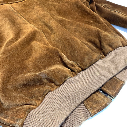 【現状渡し品】【メンズ】 schott ショット SUEDE BOMBER JACKET スエード ボンバージャケット アウター レザージャケット 145-260626-ko-09-tei サイズ：40 カラー：ブラウン 万代Net店