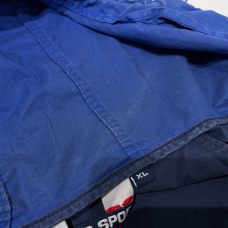 【現状渡し品】【メンズ】 POLO SPORTS ポロスポーツ 90's ZIP UP PARKER 90年代 ジップアップパーカー アウター フーディー 145-260625-ss-05-tei サイズ：XL カラー：ブルー 万代Net店