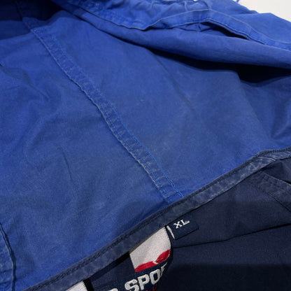【現状渡し品】【メンズ】 POLO SPORTS ポロスポーツ 90's ZIP UP PARKER 90年代 ジップアップパーカー アウター フーディー 145-260625-ss-05-tei サイズ：XL カラー：ブルー 万代Net店