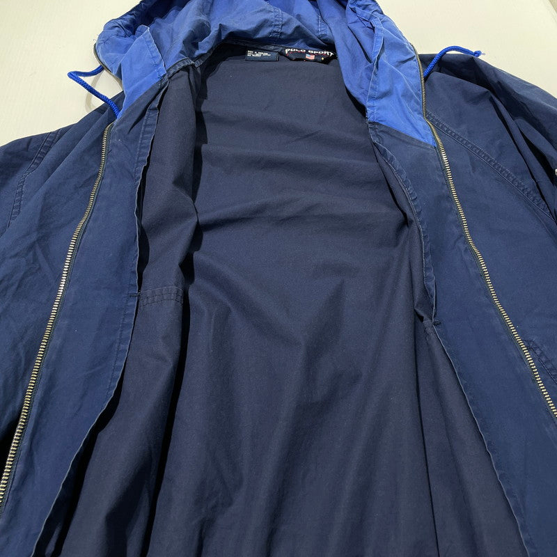 【現状渡し品】【メンズ】 POLO SPORTS ポロスポーツ 90's ZIP UP PARKER 90年代 ジップアップパーカー アウター フーディー 145-260625-ss-05-tei サイズ：XL カラー：ブルー 万代Net店