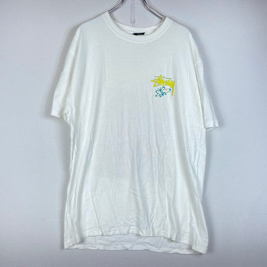 【中古品】【メンズ】 STUSSY ステューシー SUPER BLOOM S/S TEE スーパーブルーム ショートスリーブTシャツ 半袖トップス 142-260702-ss-01-tei サイズ：L カラー：ホワイト 万代Net店