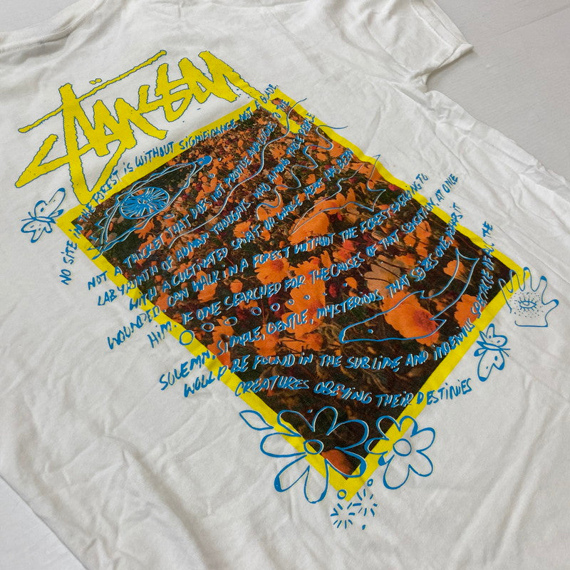 【中古品】【メンズ】 STUSSY ステューシー SUPER BLOOM S/S TEE スーパーブルーム ショートスリーブTシャツ 半袖トップス 142-260702-ss-01-tei サイズ：L カラー：ホワイト 万代Net店