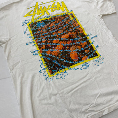 【中古品】【メンズ】 STUSSY ステューシー SUPER BLOOM S/S TEE スーパーブルーム ショートスリーブTシャツ 半袖トップス 142-260702-ss-01-tei サイズ：L カラー：ホワイト 万代Net店