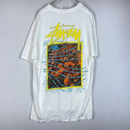 【中古品】【メンズ】 STUSSY ステューシー SUPER BLOOM S/S TEE スーパーブルーム ショートスリーブTシャツ 半袖トップス 142-260702-ss-01-tei サイズ：L カラー：ホワイト 万代Net店