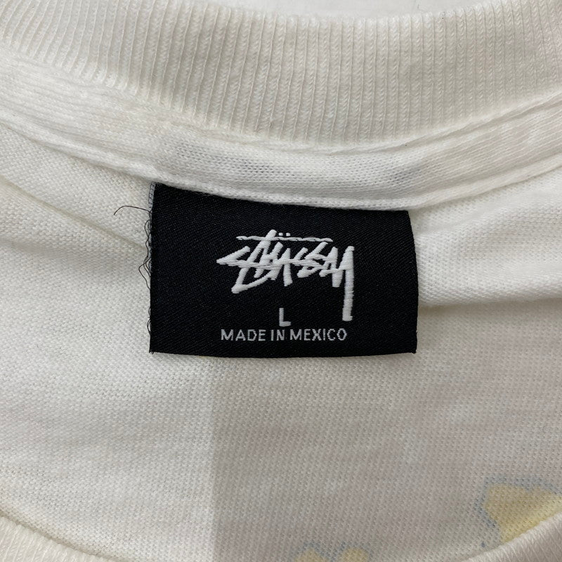 【中古品】【メンズ】 STUSSY ステューシー SUPER BLOOM S/S TEE スーパーブルーム ショートスリーブTシャツ 半袖トップス 142-260702-ss-01-tei サイズ：L カラー：ホワイト 万代Net店