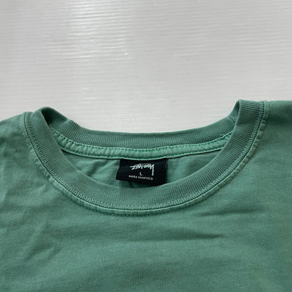 【中古品】【メンズ】 STUSSY ステューシー THE KEY TO PHISICAL AND SPIRITUAL HEALTH TEE ザ キー トゥ フィジカル アンド スピリチュアル ヘルス Tシャツ 半袖 トップス 142-260626-sa-06-tei サイズ：L カラー：グリーン 万代Net店