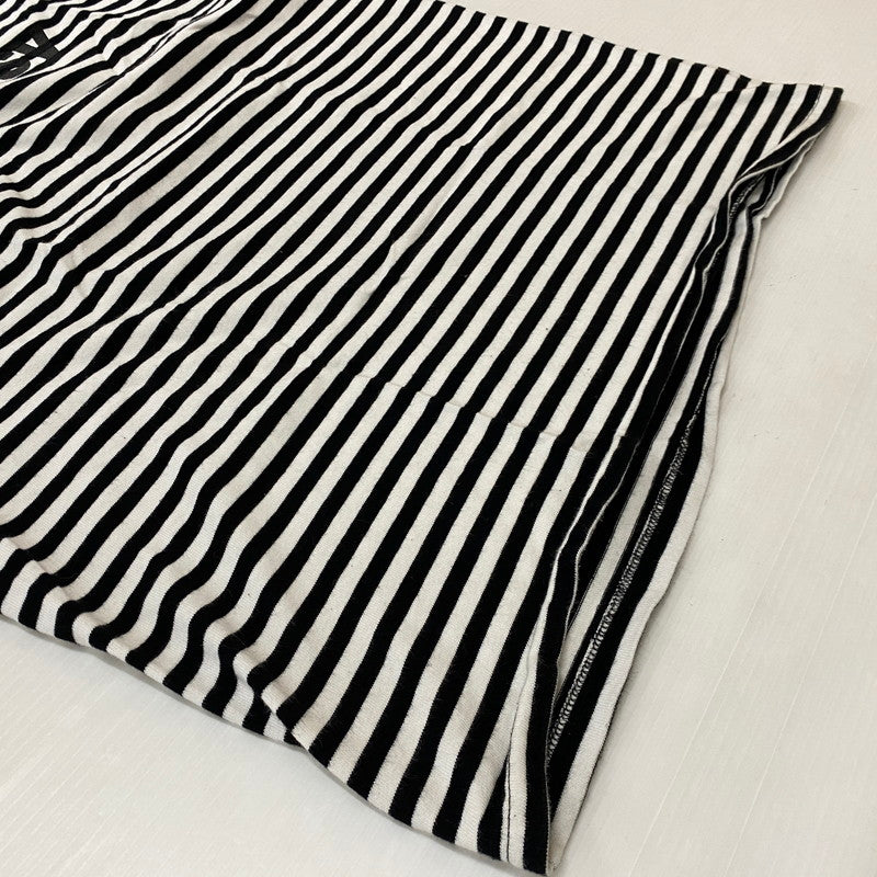 【中古品】【メンズ】 STUSSY ステューシー STRIPED LOGO S/S TEE ボーダーロゴ ショートスリーブTシャツ 半袖トップス 142-260702-ss-02-tei サイズ：L カラー：ブラックホワイト 万代Net店