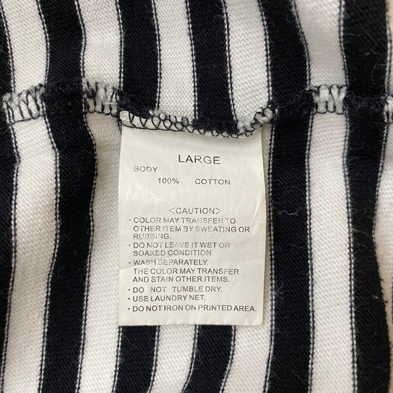 【中古品】【メンズ】 STUSSY ステューシー STRIPED LOGO S/S TEE ボーダーロゴ ショートスリーブTシャツ 半袖トップス 142-260702-ss-02-tei サイズ：L カラー：ブラックホワイト 万代Net店