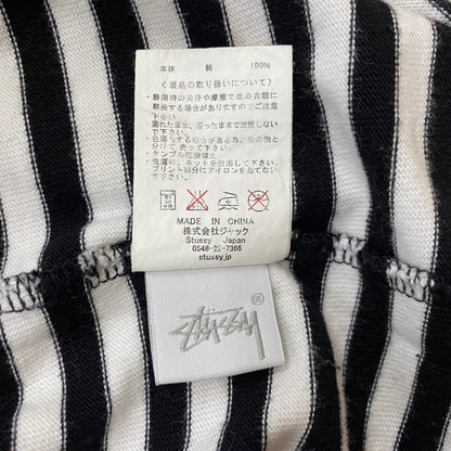 【中古品】【メンズ】 STUSSY ステューシー STRIPED LOGO S/S TEE ボーダーロゴ ショートスリーブTシャツ 半袖トップス 142-260702-ss-02-tei サイズ：L カラー：ブラックホワイト 万代Net店