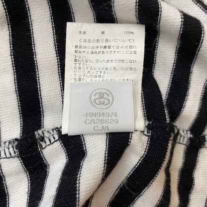【中古品】【メンズ】 STUSSY ステューシー STRIPED LOGO S/S TEE ボーダーロゴ ショートスリーブTシャツ 半袖トップス 142-260702-ss-02-tei サイズ：L カラー：ブラックホワイト 万代Net店