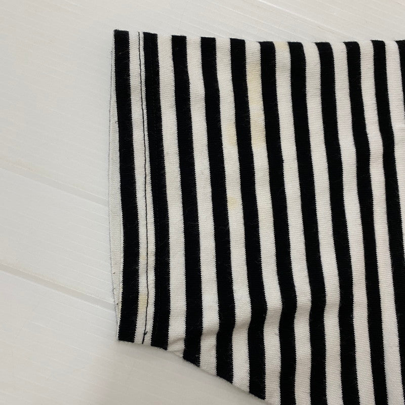 【中古品】【メンズ】 STUSSY ステューシー STRIPED LOGO S/S TEE ボーダーロゴ ショートスリーブTシャツ 半袖トップス 142-260702-ss-02-tei サイズ：L カラー：ブラックホワイト 万代Net店