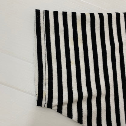 【中古品】【メンズ】 STUSSY ステューシー STRIPED LOGO S/S TEE ボーダーロゴ ショートスリーブTシャツ 半袖トップス 142-260702-ss-02-tei サイズ：L カラー：ブラックホワイト 万代Net店