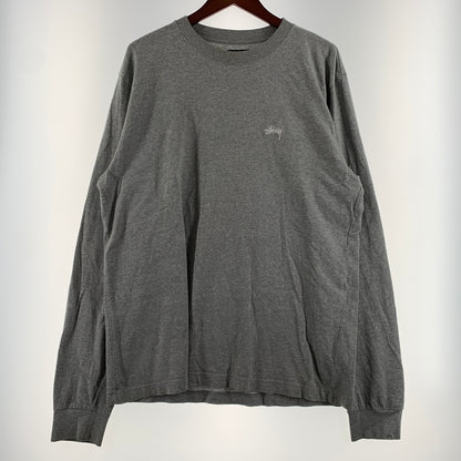 【現状渡し品】【メンズ】 STUSSY ステューシー STOCK LOGO CREW L/S TEE 1140242 ストック ロゴ クルー ロングスリーブ Tシャツ 長袖 Tシャツ 142-260626-ko-05-tei サイズ：L カラー：グレー 万代Net店