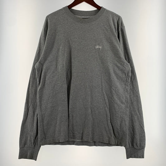 【現状渡し品】【メンズ】 STUSSY ステューシー STOCK LOGO CREW L/S TEE 1140242 ストック ロゴ クルー ロングスリーブ Tシャツ 長袖 Tシャツ 142-260626-ko-05-tei サイズ：L カラー：グレー 万代Net店