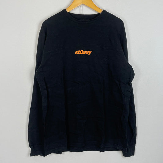 【中古品】【メンズ】 STUSSY ステューシー FRONT SWITCHING L/S TEE フロント スイッチング ロングスリーブ Ｔシャツ 長袖 トップス 142-260626-sa-08-tei サイズ：L カラー：ブラック 万代Net店