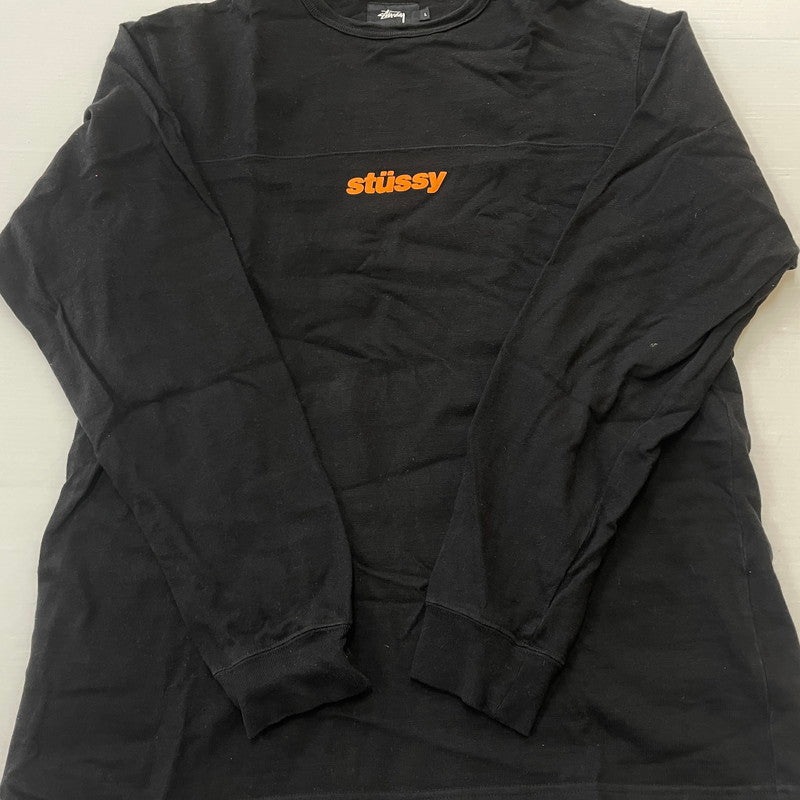 【中古品】【メンズ】 STUSSY ステューシー FRONT SWITCHING L/S TEE フロント スイッチング ロングスリーブ Ｔシャツ 長袖 トップス 142-260626-sa-08-tei サイズ：L カラー：ブラック 万代Net店