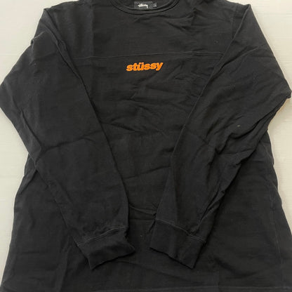 【中古品】【メンズ】 STUSSY ステューシー FRONT SWITCHING L/S TEE フロント スイッチング ロングスリーブ Ｔシャツ 長袖 トップス 142-260626-sa-08-tei サイズ：L カラー：ブラック 万代Net店