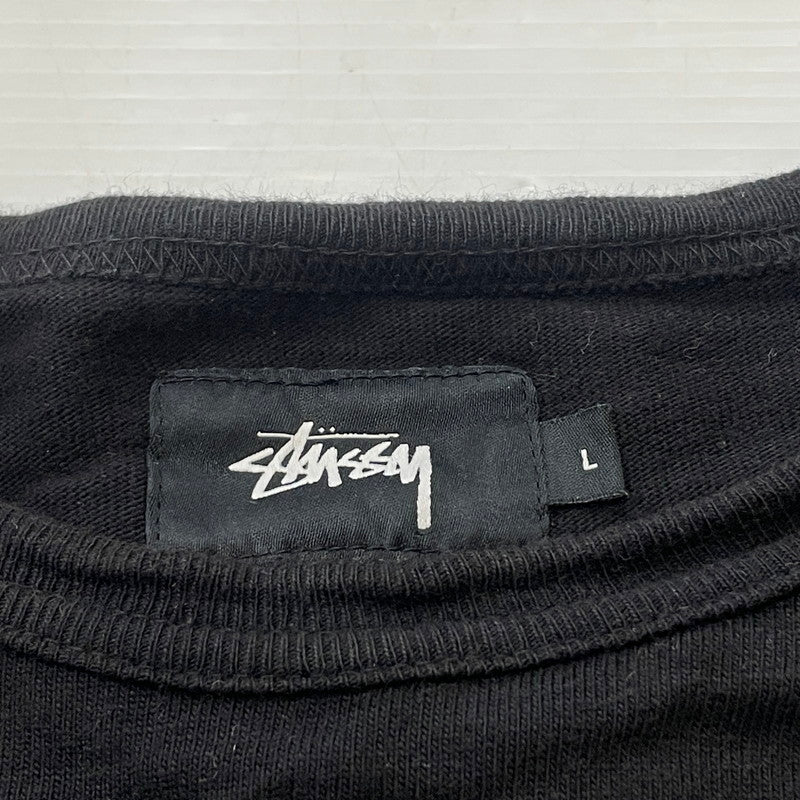 【中古品】【メンズ】 STUSSY ステューシー FRONT SWITCHING L/S TEE フロント スイッチング ロングスリーブ Ｔシャツ 長袖 トップス 142-260626-sa-08-tei サイズ：L カラー：ブラック 万代Net店