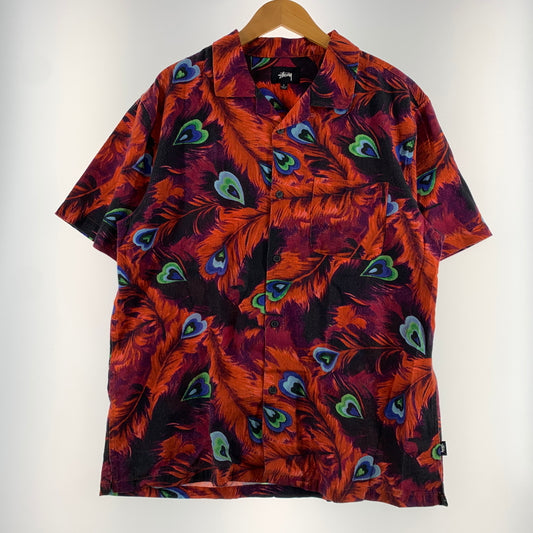 【中古品】【メンズ】 STUSSY ステューシー PEACOCK OPEN COLLAR SHIRT 110043 ピーコック オープンカラー シャツ 半袖 トップス 孔雀柄 142-260626-ko-06-tei サイズ：L カラー：総柄 万代Net店