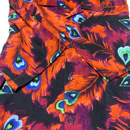 【中古品】【メンズ】 STUSSY ステューシー PEACOCK OPEN COLLAR SHIRT 110043 ピーコック オープンカラー シャツ 半袖 トップス 孔雀柄 142-260626-ko-06-tei サイズ：L カラー：総柄 万代Net店