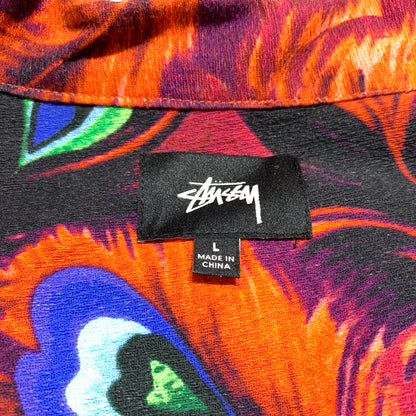 【中古品】【メンズ】 STUSSY ステューシー PEACOCK OPEN COLLAR SHIRT 110043 ピーコック オープンカラー シャツ 半袖 トップス 孔雀柄 142-260626-ko-06-tei サイズ：L カラー：総柄 万代Net店