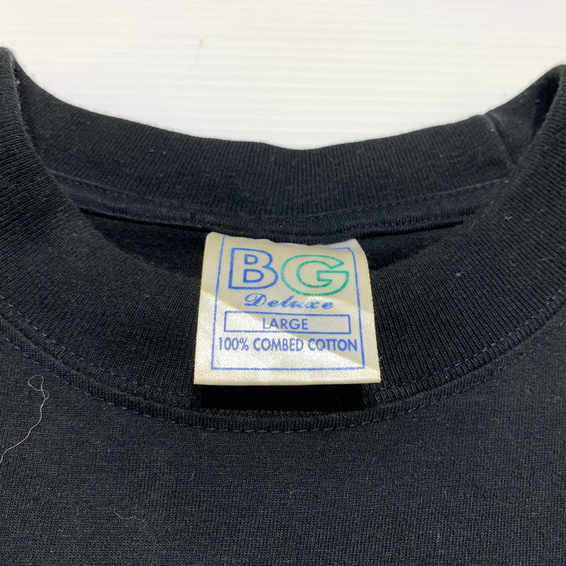 【現状渡し品】【メンズ】 BG ビージー PUFF DADDY MUSIC S/S TEE パフ ダディ ミュージック ショートスリーブ Tシャツ 半袖 トップス 145-260626-ko-03-tei サイズ：L カラー：ブラック 万代Net店