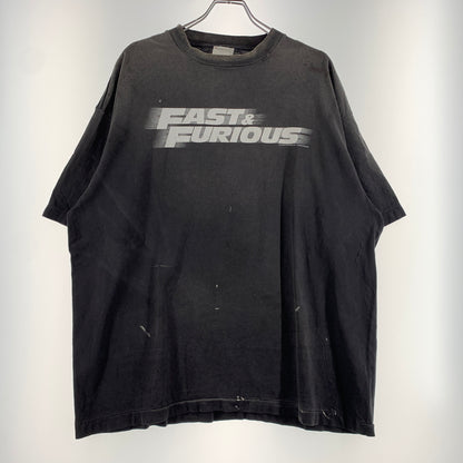 【中古品】【メンズ】 SAINT Mxxxxxx セントマイケル FAST FURIOUS FF_SS T-SHIRT SM-MK8-0000-C06 ファスト ヒュリアス ショートスリーブ Tシャツ 半袖 トップス ダメージ加工 142-260626-ko-04-tei サイズ：XL カラー：ブラック 万代Net店