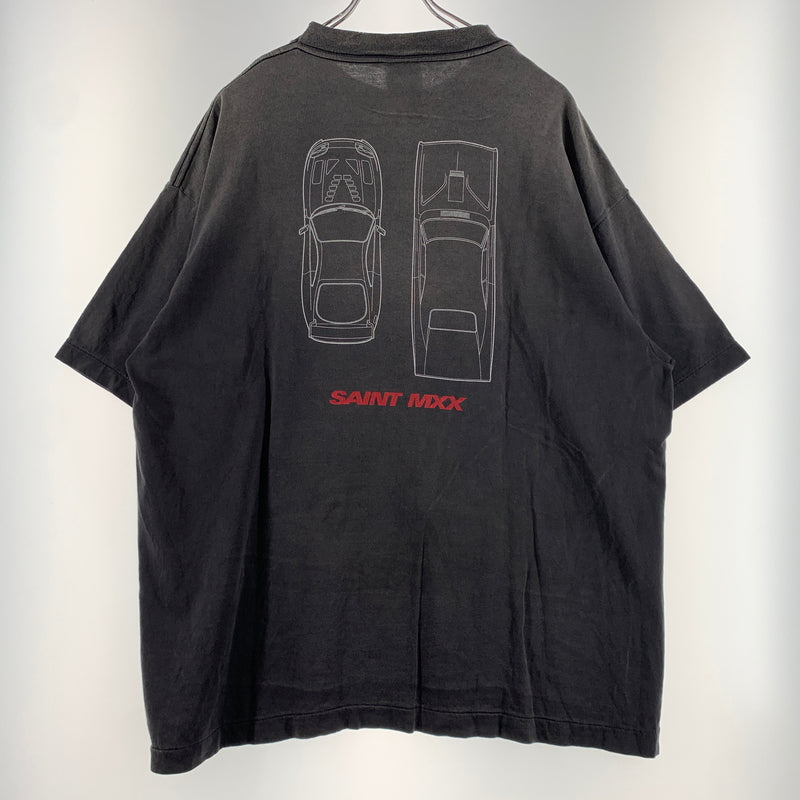 【中古品】【メンズ】 SAINT Mxxxxxx セントマイケル FAST FURIOUS FF_SS T-SHIRT SM-MK8-0000-C06 ファスト ヒュリアス ショートスリーブ Tシャツ 半袖 トップス ダメージ加工 142-260626-ko-04-tei サイズ：XL カラー：ブラック 万代Net店
