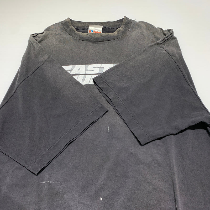【中古品】【メンズ】 SAINT Mxxxxxx セントマイケル FAST FURIOUS FF_SS T-SHIRT SM-MK8-0000-C06 ファスト ヒュリアス ショートスリーブ Tシャツ 半袖 トップス ダメージ加工 142-260626-ko-04-tei サイズ：XL カラー：ブラック 万代Net店