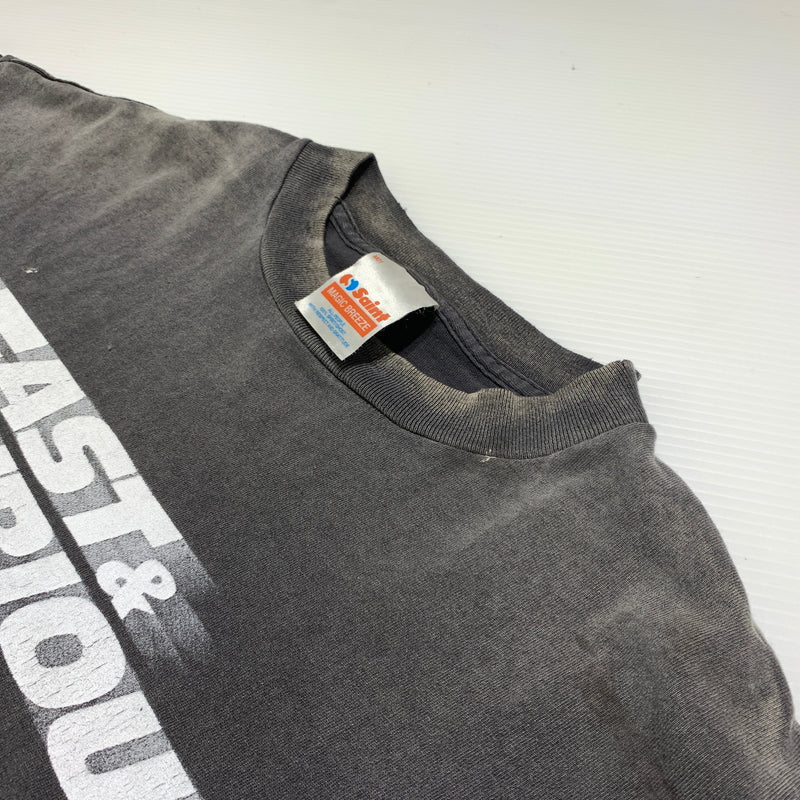【中古品】【メンズ】 SAINT Mxxxxxx セントマイケル FAST FURIOUS FF_SS T-SHIRT SM-MK8-0000-C06 ファスト ヒュリアス ショートスリーブ Tシャツ 半袖 トップス ダメージ加工 142-260626-ko-04-tei サイズ：XL カラー：ブラック 万代Net店