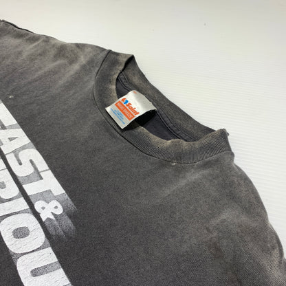 【中古品】【メンズ】 SAINT Mxxxxxx セントマイケル FAST FURIOUS FF_SS T-SHIRT SM-MK8-0000-C06 ファスト ヒュリアス ショートスリーブ Tシャツ 半袖 トップス ダメージ加工 142-260626-ko-04-tei サイズ：XL カラー：ブラック 万代Net店