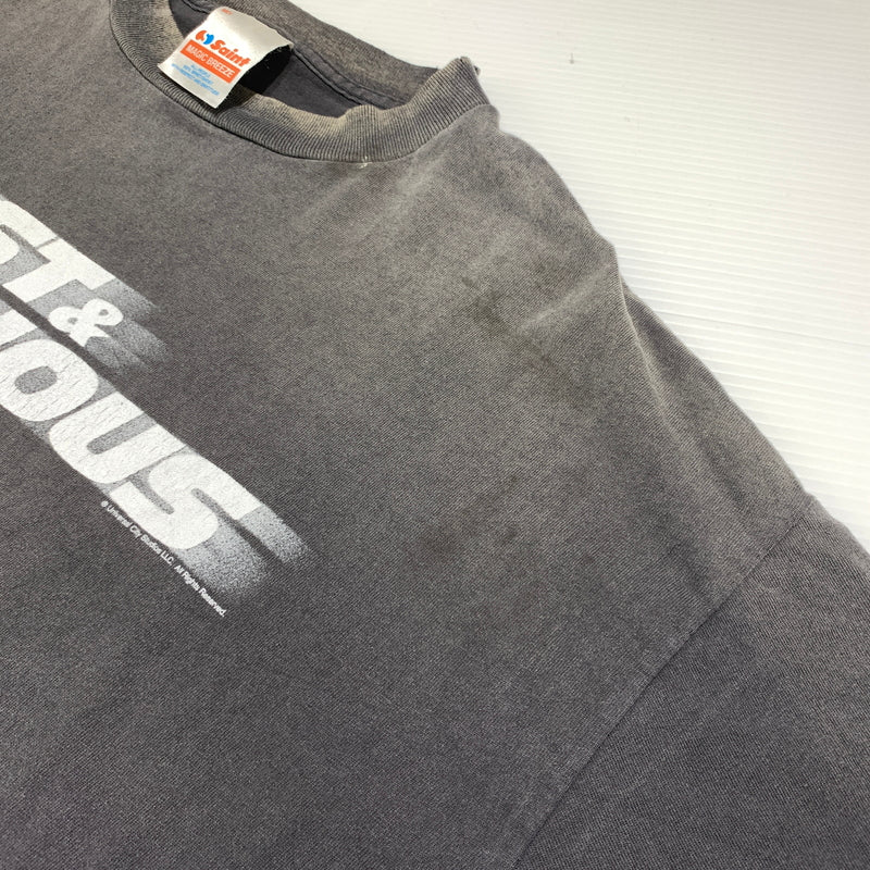 【中古品】【メンズ】 SAINT Mxxxxxx セントマイケル FAST FURIOUS FF_SS T-SHIRT SM-MK8-0000-C06 ファスト ヒュリアス ショートスリーブ Tシャツ 半袖 トップス ダメージ加工 142-260626-ko-04-tei サイズ：XL カラー：ブラック 万代Net店