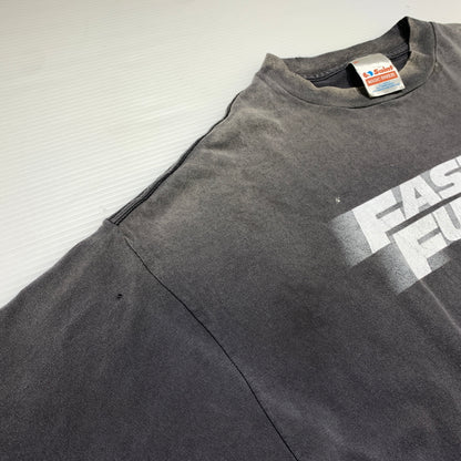 【中古品】【メンズ】 SAINT Mxxxxxx セントマイケル FAST FURIOUS FF_SS T-SHIRT SM-MK8-0000-C06 ファスト ヒュリアス ショートスリーブ Tシャツ 半袖 トップス ダメージ加工 142-260626-ko-04-tei サイズ：XL カラー：ブラック 万代Net店