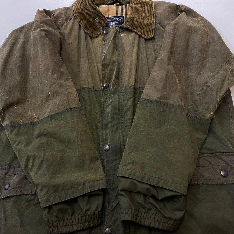 【現状渡し品】【メンズ】 BURBERRY バーバリー ～90’s OILED JACKET ～90年代 オイルド ジャケット アウター 141-260626-sa-11-tei サイズ：不明 カラー：カーキ－ 万代Net店
