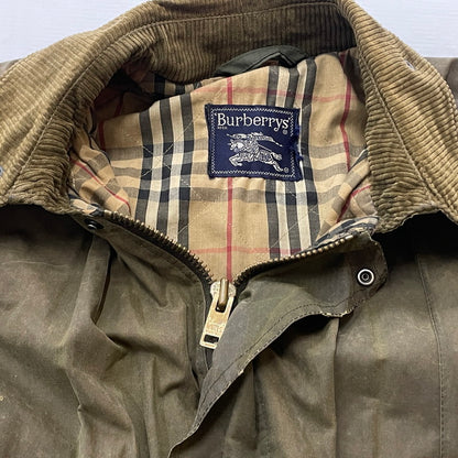 【現状渡し品】【メンズ】 BURBERRY バーバリー ～90’s OILED JACKET ～90年代 オイルド ジャケット アウター 141-260626-sa-11-tei サイズ：不明 カラー：カーキ－ 万代Net店