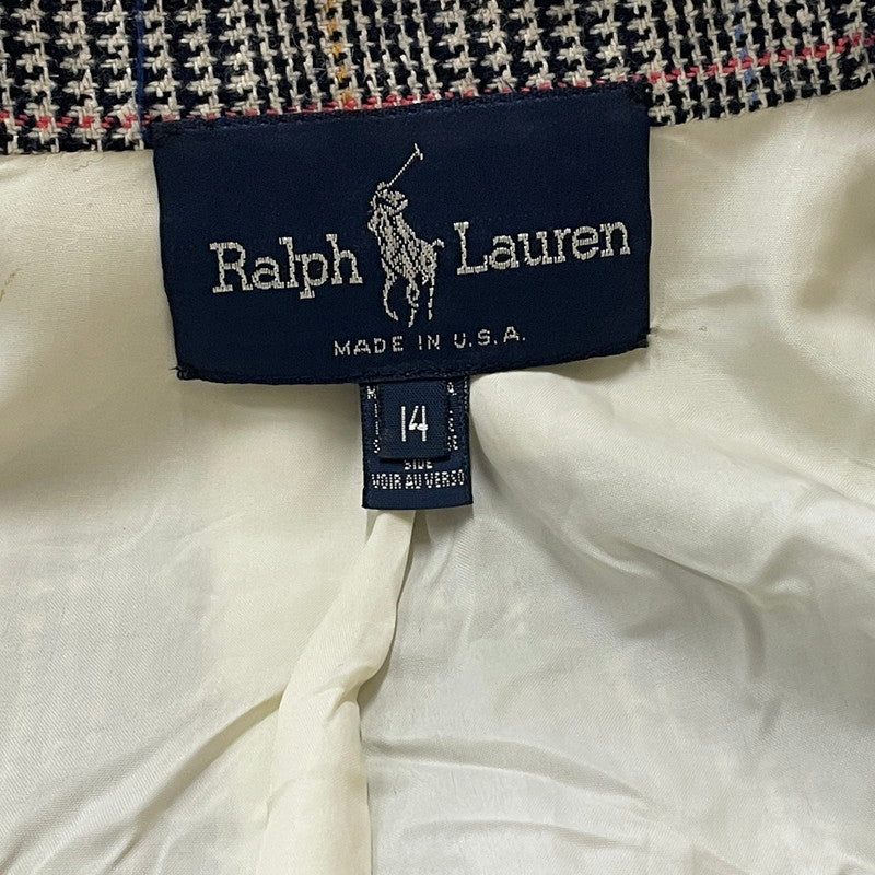 【中古品】【メンズ】 RALPH LAUREN ラルフローレン 90’s TAILORED JACKET 90年代 テーラード ジャケット アウター 147-260626-sa-12-tei サイズ：14 カラー：チェック柄 万代Net店