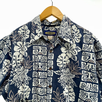 【中古品】【メンズ】 PHIL EDWARDS BY REYN SPOONER フィルエドワーズバイレインスプーナー 90S アロハシャツ 145-260818-nm-85-tei サイズ：L カラー：ブルー系 万代Net店