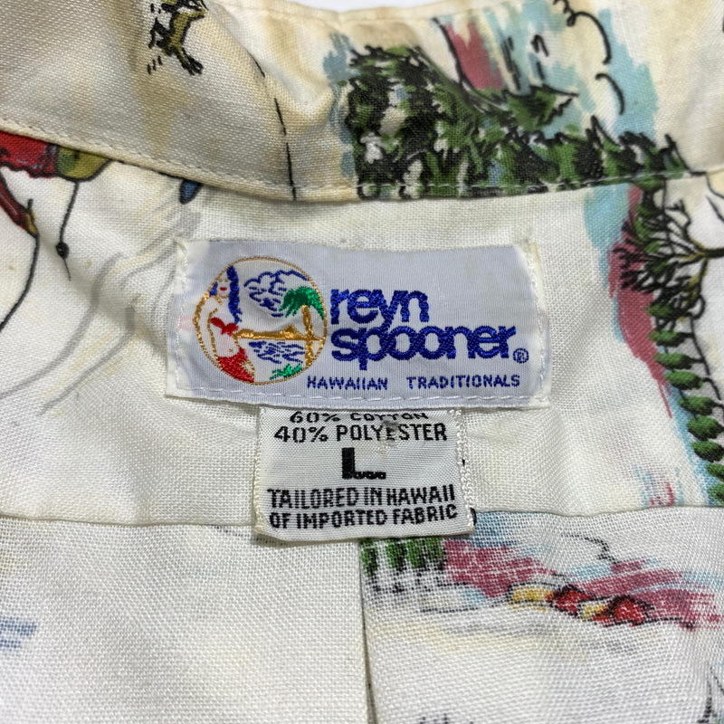 【現状渡し品】【メンズ】 REYN SPOONER レインスプーナー 90's ALOHA SHIRT 90年代 アロハ シャツ 半袖 トップス ハーフボタン 145-260716-ko-08-tei サイズ：L カラー：総柄 万代Net店