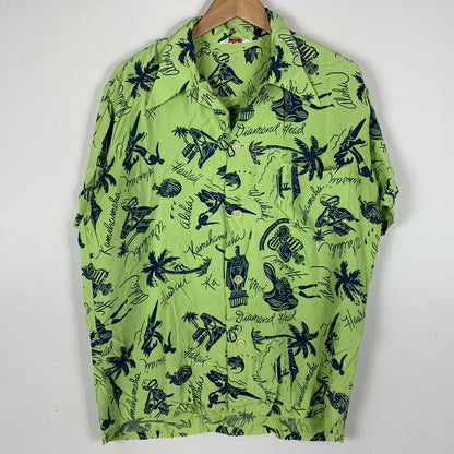 【中古品】【メンズ】 PEARL DIVER パールダイバー 90's RAYON S/S SHIRT 90年代 レーヨン ショートスリーブ シャツ 半袖 トップス ボタンダウン 145-260626-ko-15-tei サイズ：L カラー：総柄 万代Net店