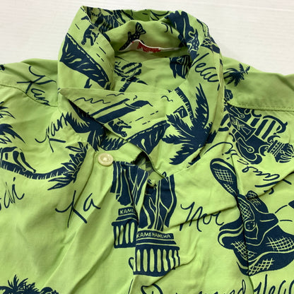 【中古品】【メンズ】 PEARL DIVER パールダイバー 90's RAYON S/S SHIRT 90年代 レーヨン ショートスリーブ シャツ 半袖 トップス ボタンダウン 145-260626-ko-15-tei サイズ：L カラー：総柄 万代Net店