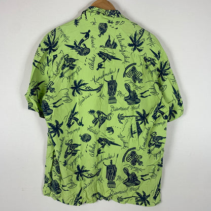【中古品】【メンズ】 PEARL DIVER パールダイバー 90's RAYON S/S SHIRT 90年代 レーヨン ショートスリーブ シャツ 半袖 トップス ボタンダウン 145-260626-ko-15-tei サイズ：L カラー：総柄 万代Net店