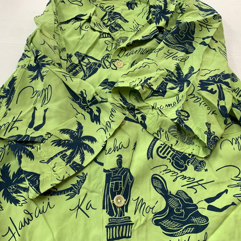 【中古品】【メンズ】 PEARL DIVER パールダイバー 90's RAYON S/S SHIRT 90年代 レーヨン ショートスリーブ シャツ 半袖 トップス ボタンダウン 145-260626-ko-15-tei サイズ：L カラー：総柄 万代Net店
