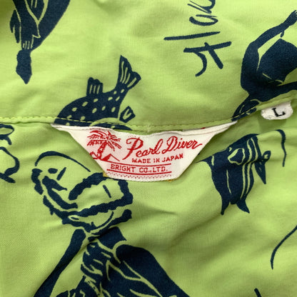 【中古品】【メンズ】 PEARL DIVER パールダイバー 90's RAYON S/S SHIRT 90年代 レーヨン ショートスリーブ シャツ 半袖 トップス ボタンダウン 145-260626-ko-15-tei サイズ：L カラー：総柄 万代Net店